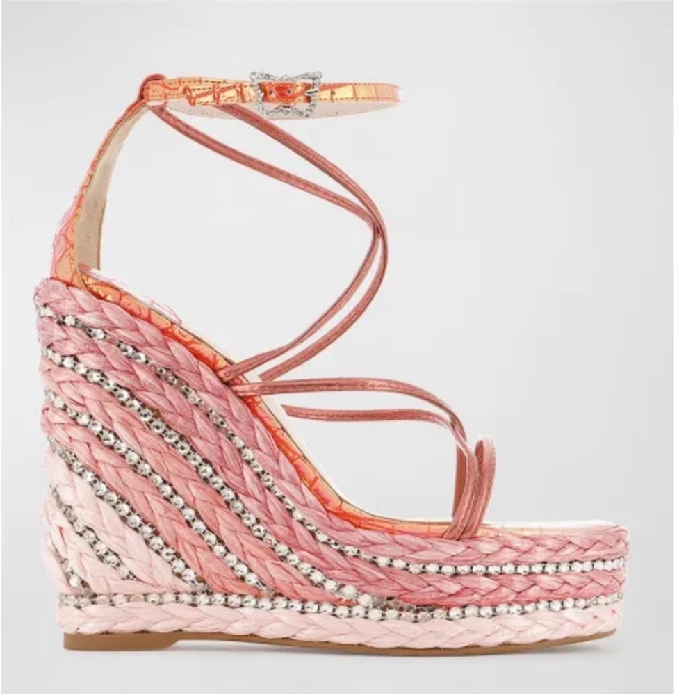 Venus Metallic Croc Embossed Leather Espadrille 6.5 Sophia Webster wedges